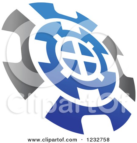 Clipart of a Blue and Gray Target Logo 3 - Royalty Free Vector Illustration by Vector Tradition SM