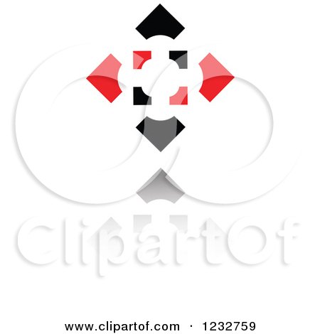 Clipart of a Red and Black Target Logo and Reflection - Royalty Free Vector Illustration by Vector Tradition SM