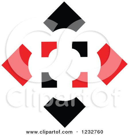 Clipart of a Red and Black Target Logo - Royalty Free Vector Illustration by Vector Tradition SM