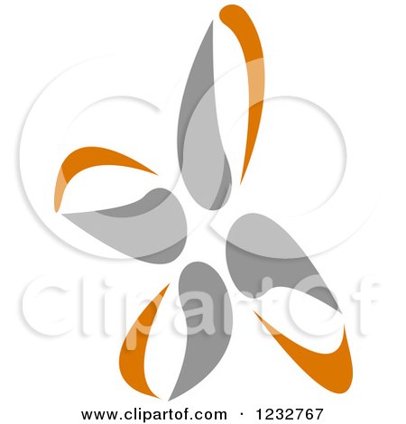 Clipart of a Gray and Orange Windmill Logo - Royalty Free Vector Illustration by Vector Tradition SM