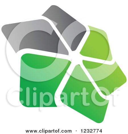 Clipart of a Green and Gray Windmill Logo 6 - Royalty Free Vector Illustration by Vector Tradition SM
