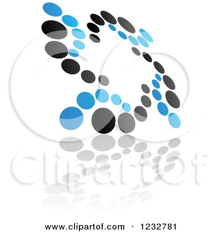 Clipart of a Blue and Black Windmill Logo and Reflection 12 - Royalty Free Vector Illustration by Vector Tradition SM