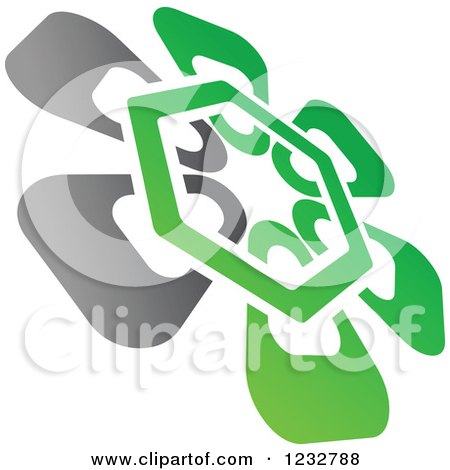 Clipart of a Green and Gray Windmill Logo 8 - Royalty Free Vector Illustration by Vector Tradition SM