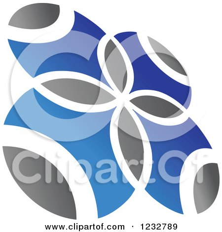 Clipart of a Blue and Gray Windmill Logo 7 - Royalty Free Vector Illustration by Vector Tradition SM