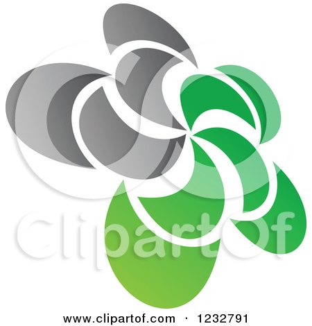 Clipart of a Green and Gray Windmill Logo 7 - Royalty Free Vector Illustration by Vector Tradition SM