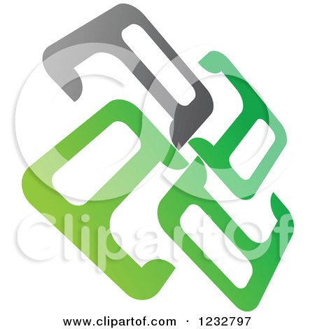 Clipart of a Green and Gray Windmill Logo 10 - Royalty Free Vector Illustration by Vector Tradition SM