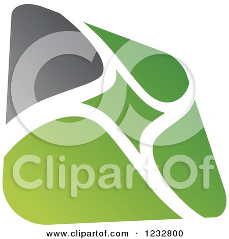 Clipart of a Green and Gray Windmill Logo 11 - Royalty Free Vector Illustration by Vector Tradition SM