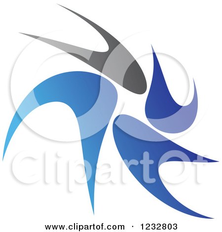 Clipart of a Blue and Gray Windmill Logo 13 - Royalty Free Vector Illustration by Vector Tradition SM