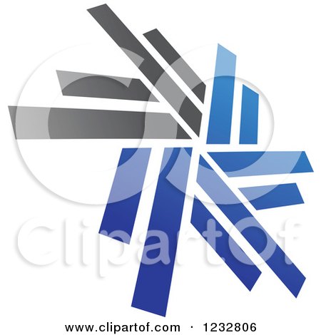 Clipart of a Blue and Gray Windmill Logo 6 - Royalty Free Vector Illustration by Vector Tradition SM