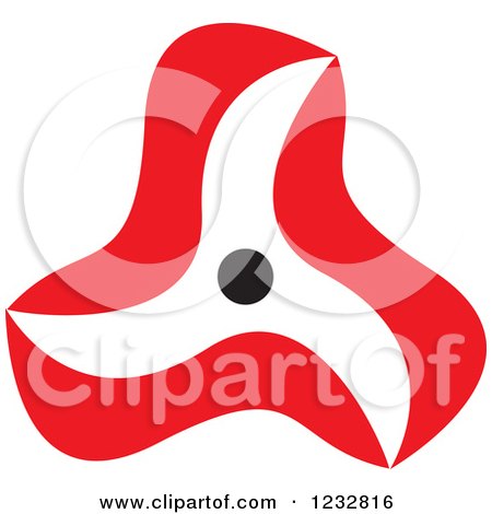 Clipart of a Red and Black Windmill Logo - Royalty Free Vector Illustration by Vector Tradition SM