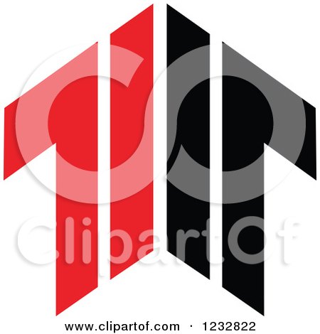 Clipart of a Red and Black Arrow Logo - Royalty Free Vector Illustration by Vector Tradition SM