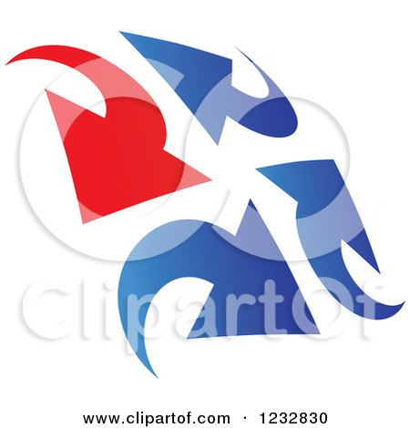 Clipart of a Blue and Red Arrow Logo 4 - Royalty Free Vector Illustration by Vector Tradition SM