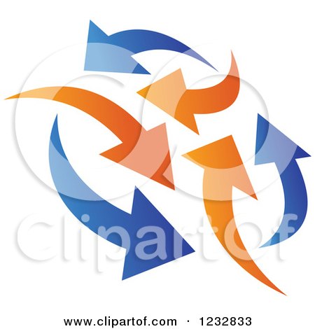 Clipart of a Blue and Orange Arrow Logo - Royalty Free Vector Illustration by Vector Tradition SM