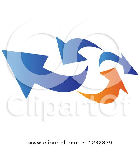 Clipart of a Blue and Orange Arrow Logo 6 - Royalty Free Vector Illustration by Vector Tradition SM