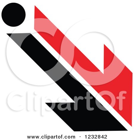 Clipart of a Red and Black Arrow Logo 2 - Royalty Free Vector Illustration by Vector Tradition SM