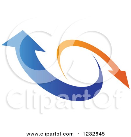 Clipart of a Blue and Orange Arrow Logo 4 - Royalty Free Vector Illustration by Vector Tradition SM