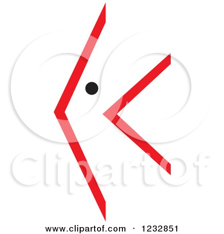 Clipart of a Red and Black Fish Logo 11 - Royalty Free Vector Illustration by Vector Tradition SM