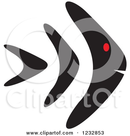 Clipart of a Red and Black Fish Logo 6 - Royalty Free Vector Illustration by Vector Tradition SM