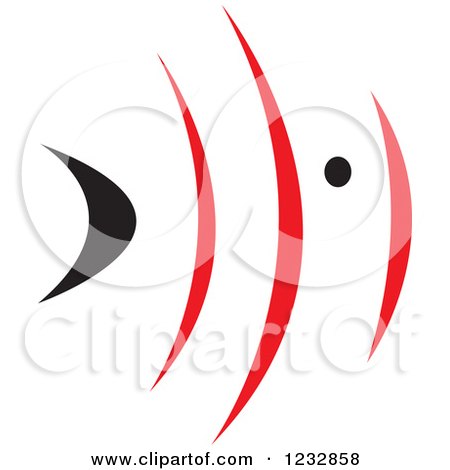 Clipart of a Red and Black Fish Logo 3 - Royalty Free Vector Illustration by Vector Tradition SM