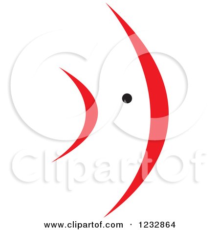 Clipart of a Red and Black Fish Logo 9 - Royalty Free Vector Illustration by Vector Tradition SM