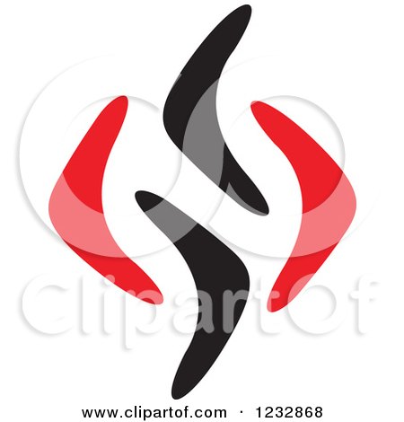Clipart of a Red and Black Fish Logo 4 - Royalty Free Vector Illustration by Vector Tradition SM
