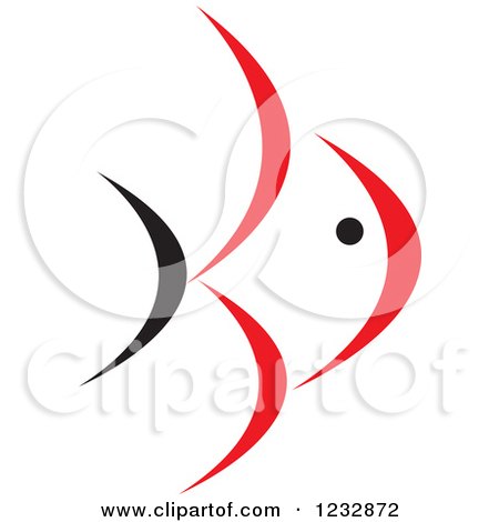 Clipart of a Red and Black Fish Logo 10 - Royalty Free Vector Illustration by Vector Tradition SM