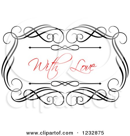 Clipart of a Red with Love Text and Black Borders 2 - Royalty Free Vector Illustration by Vector Tradition SM