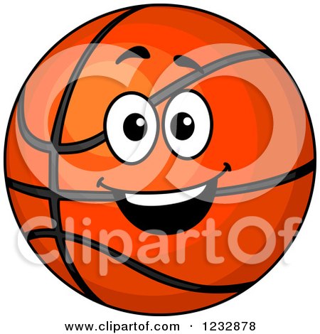 Clipart of a Happy Basketball Character 2 - Royalty Free Vector Illustration by Vector Tradition SM