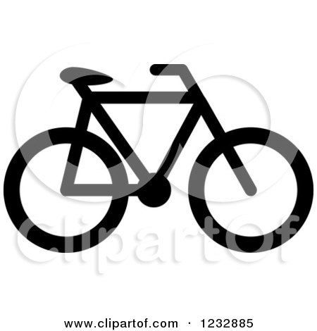 Clipart of a Black and White Bicycle Sports Icon - Royalty Free Vector Illustration by Vector Tradition SM
