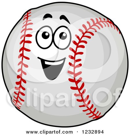 Clipart of an Amazed Baseball - Royalty Free Vector Illustration by Vector Tradition SM