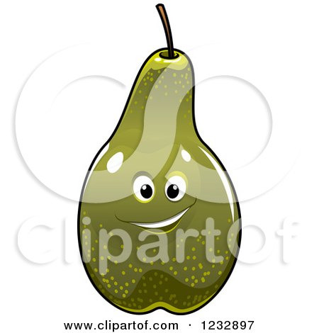 Clipart of a Happy Green Pear Smiling - Royalty Free Vector Illustration by Vector Tradition SM