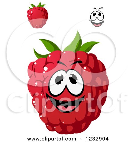 Clipart of a Happy Raspberry Smiling - Royalty Free Vector Illustration by Vector Tradition SM