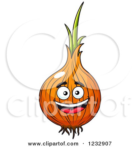 Clipart of a Happy Yellow Onion - Royalty Free Vector Illustration by Vector Tradition SM
