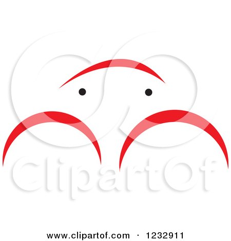Clipart of a Red and Black Crab Logo - Royalty Free Vector Illustration by Vector Tradition SM