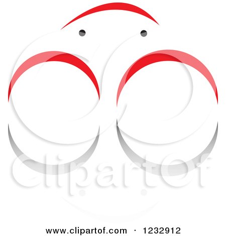 Clipart of a Red and Black Crab Logo and Reflection - Royalty Free Vector Illustration by Vector Tradition SM