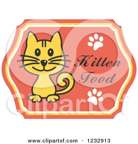 Clipart of a Cat on a Kitten Food Label - Royalty Free Vector Illustration by Vector Tradition SM