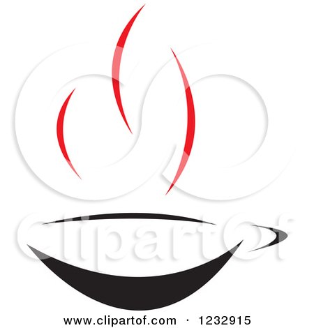 Clipart of a Red and Black Hot Bowl Logo - Royalty Free Vector Illustration by Vector Tradition SM