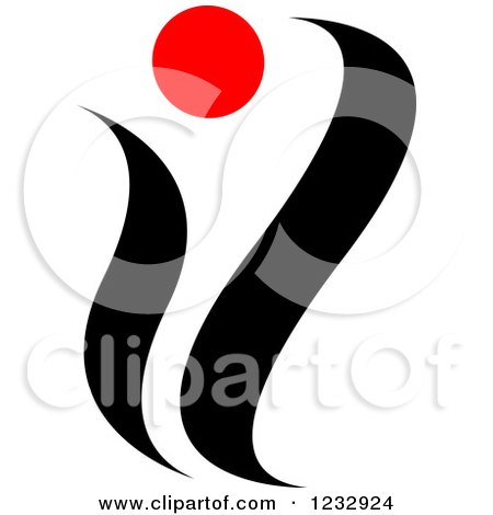 Clipart of a Red and Black Abstract Person Logo - Royalty Free Vector Illustration by Vector Tradition SM