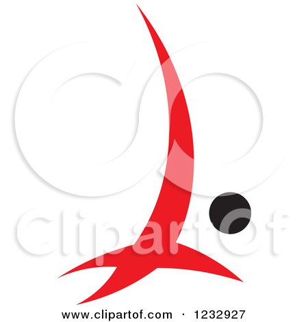 Clipart of a Red and Black Abstract Person Logo 4 - Royalty Free Vector Illustration by Vector Tradition SM