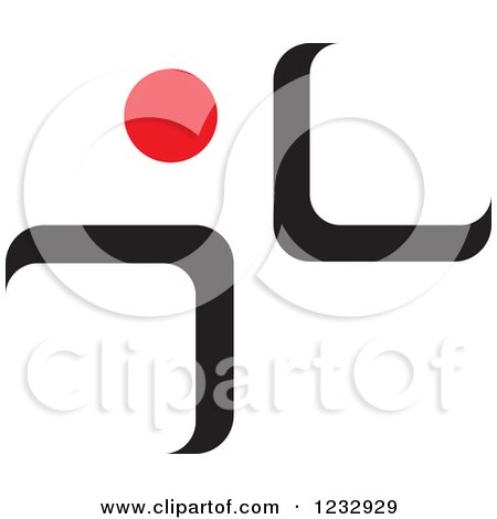 Clipart of a Red and Black Abstract Person Logo 3 - Royalty Free Vector Illustration by Vector Tradition SM