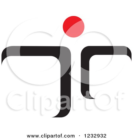 Clipart of a Red and Black Abstract Person Logo 2 - Royalty Free Vector Illustration by Vector Tradition SM