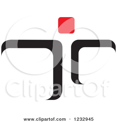 Clipart of a Red and Black Abstract Person Logo 5 - Royalty Free Vector Illustration by Vector Tradition SM