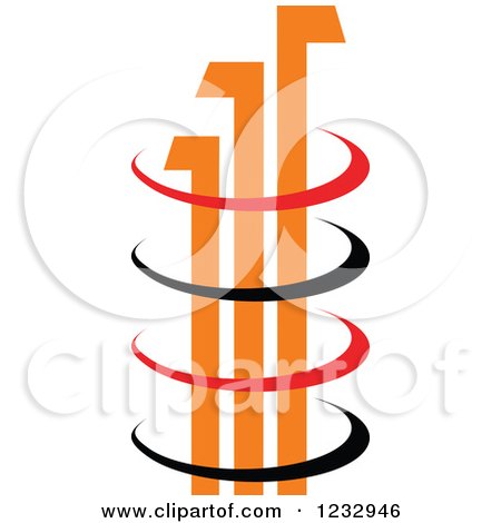 Clipart of a Red Orange and Black Bar Graph Logo - Royalty Free Vector Illustration by Vector Tradition SM