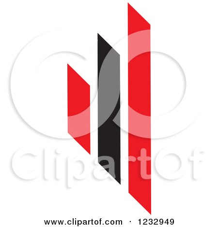 Clipart of a Red and Black Bar Graph Logo - Royalty Free Vector Illustration by Vector Tradition SM