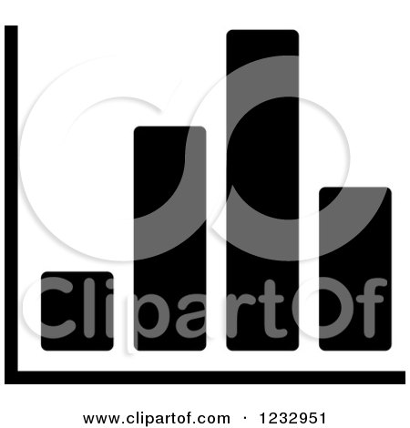 Clipart of a Black and White Bar Graph Business Icon - Royalty Free Vector Illustration by Vector Tradition SM