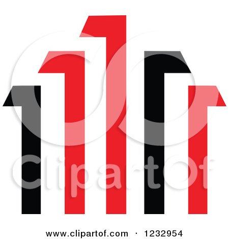 Clipart of a Red and Black Bar Graph Logo 3 - Royalty Free Vector Illustration by Vector Tradition SM