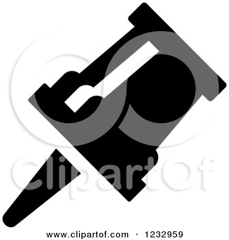 Clipart of a Black and White Pin Business Icon - Royalty Free Vector Illustration by Vector Tradition SM