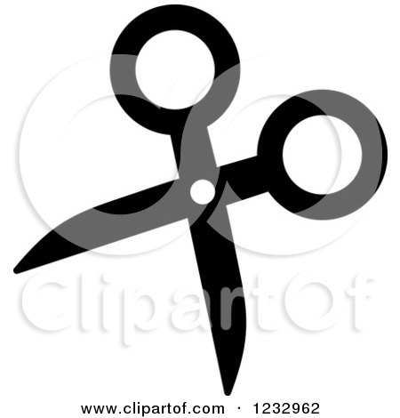 Clipart of a Black and White Scissors Business Icon - Royalty Free Vector Illustration by Vector Tradition SM