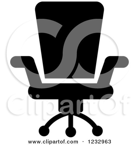 Clipart of a Black and White Chair Business Icon - Royalty Free Vector Illustration by Vector Tradition SM