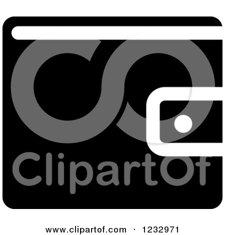 Clipart of a Black and White Wallet Business Icon - Royalty Free Vector Illustration by Vector Tradition SM
